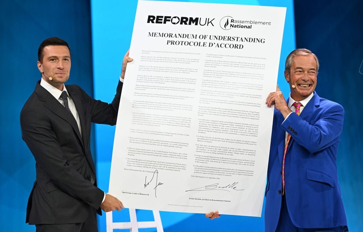 Jordan Bardella signe un protocole d’accord migratoire avec Nigel Farage et déclenche une polémique en France